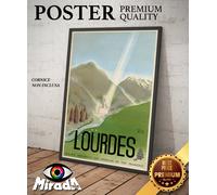 copia d'autore POSTER vintage LOURDES Santuario pellegrinaggio Vergine Maria