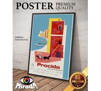copia d'autore POSTER vintage PROCIDA ISOLA TRANQUILLITA' mare Campania Napoli