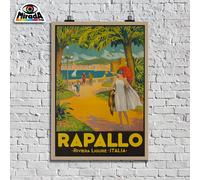 copia d'autore POSTER vintage RAPALLO Riviera Ligure Genova mare Liguria