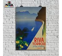 copia d'autore POSTER VINTAGE Riva Torbole Lago di Garda villeggiatura limoni