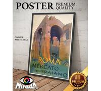 copia d'autore POSTER Vintage Roma Mercato Traiano Capitale Italia Fori Romani