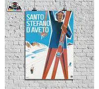 copia d'autore POSTER VINTAGE SANTO STEFANO D'AVETO GENOVA LIGURIA MONTI SCI