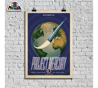 copia d'autore POSTER VINTAGE SPACE PROJECT MERCURY WORLD TERRA PIANETI