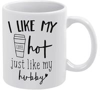 Copia di Mi piace il mio caffè caldo proprio come il mio maritino Tazza da caffè in ceramica, 11 once, bianca