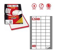 etichette adesive c/548 - in carta - permanenti - 45 x 29,7 mm - 40 et/fg - 100 fogli - bianco - markin