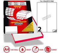 Confezione 200 etichette 2X100 105X297 Markin 210C583