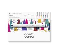 Copic Acrea - Set di 6 pennarelli con inchiostro a base d'acqua e pigmento, tratto 0,8-1,2 mm