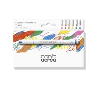 Copic Acrea - Set di 6 pennarelli Vivid, con inchiostro a base d'acqua e pigmento, tratto 0,8-1,2 mm