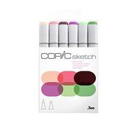 Copic Pennarelli colorati per schizzi - Set di 6 pennarelli floreali preferiti 1, per arte e artigianato, colorare, grafica, evidenziatore, design, anime, professionisti e principianti, forniture