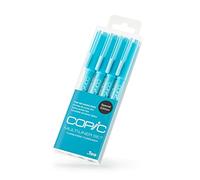 Copic Set di 4 pennarelli indelebili con inchiostro turchese, ideali per scrivere, grafica, tracciare, scrapbooking, articoli di cancelleria essenziali per insegnanti, scuola e università