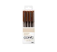 Copic Set multiliner Sepia 4 penne in diversi spessori di tratto, matite da disegno con inchiostro pigmentato resistente all'acqua e agli alcol, per schizzi, illustrazioni ed outlines