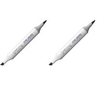 Copic Sketch Black 100 - Pennarello Professionale a Doppia Punta - Marker Ricaricabile, Ultra Sfumabile e con Punte Sostituibili - Per Illustrazioni, Fumetti e Disegni Tecnici (Confezione da 2)
