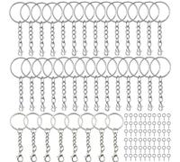 Copiel 200 Pezzi Portachiavi Anelli con Catena, Catena Chiusure a Moschettone con Perni a Vite con Occhiello, Accessori Portachiavi per fai da te Artigianali Porta Chiavi Mestieri Lavori di Bricolage
