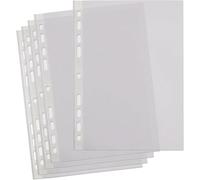 COPIX Buste forate formato A4, trasparenti, confezione da 100, 40 micron | Buste in plastica A4, dorso rinforzato, apertura superiore, ideali per raccoglitori ad anelli, ufficio, scuola e casa