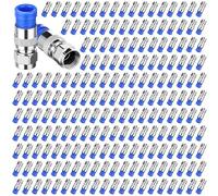 Copkim Confezione da 200 connettori a compressione RG6, adattatori coassiali per cavo antenna diritto di tipo F, connettori a compressione blu per la maggior parte dei cavi coassiali satellitari o via