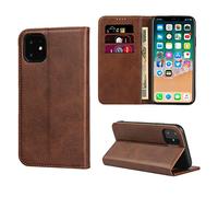 Copmob Cover iPhone 11,Custodia iPhone 11,Flip Portafoglio Custodia in Pelle,[4 Slot][Supporto Stand][Chiusura Magnetica],Caso Cover Libro Custodia Cover per iPhone 11 - Marrone Scuro