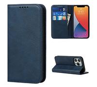 Copmob Cover iPhone 13 PRO,Flip Portafoglio Custodia in Pelle,[3 Slots][Supporto Stand][Chiusura Magnetica],Custodia Cover Libro per iPhone 13 PRO - Blu