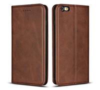 Copmob Cover iPhone 6S Plus,Cover iPhone 6 Plus,Flip Portafoglio Custodia in Pelle,[4 Slot][Supporto Stand][Chiusura Magnetica],Caso Cover Libro Custodia per iPhone 6 Plus/6S Plus - Marrone Scuro