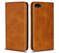 Copmob Cover iPhone 7 Plus,Cover iPhone 8 Plus,Flip Portafoglio Custodia in Pelle,[4 Slot][Supporto Stand][Chiusura Magnetica],Caso Cover Libro Custodia per iPhone 7 Plus/8 Plus - Cachi