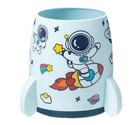 Coppa a matita desktop - Contenitori di penna | Rocket Ship Cup Forma di razzo ad alta capacità con adesivo per astronauti per desktop per studenti