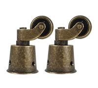 Coppa Antica in Ottone Lucido, con Rotelle, In Ottone Massiccio, Alta Capacità di Carico, per mobili, universale, bronzo, 2 pezzi