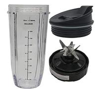 Coppa da 907 ml e 6 lame con coperchio per sip & Seal per Nutri Ninja: BL2012/BL2013/BL450/BL480/BL480D/481/482/486/487/487A/488W/490/491/492/492W/640/642/642W/642Z/680A/682/N100/N100A/N101/NNN102.