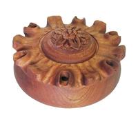 Coppa dell'amicizia valdostana 6 Becchi Liscia Legno Mogano diam 20 cm ca con ricetta per preparare Il caffè alla valdostana