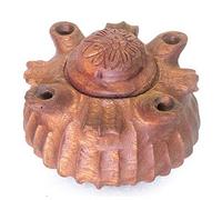 Coppa dell'amicizia valdostana a 4 Becchi Rustica in Legno di Mogano, trattata e pronta, Compresa ricetta pronta per preparare Il caffè alla valdostana