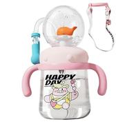 Coppa di sippy balena, 300 ml di bicchiere di fontana di balena carina, bottiglia d'acqua riutilizzabile a prova di perdite con paglia e cinturino per feste, scuola, spiaggia 1 tazza d'acqua per bam