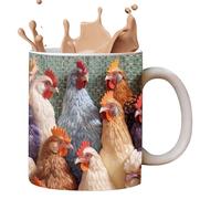Coppa di tè in ceramica di pollo - Gift Mutura di bevande galli, tazza per caffè in stile fattoria | Set di tazze di caffè amante degli animali rustici, tazza decorativa con manico per cucina