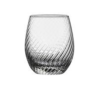 Coppa di vetro Spiral Strips Stemless Drinking Glasses, Hand Blown Textured Glass Cups for Water, Juice, Iced Tea, Cocktails and Whiskey