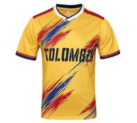 Coppa Europa Calcio Magliette Soccer Tifosi Sport Casual Stampa Girocollo Asciugatura Veloce Traspirante Manica Corta Uomo Donna Fan Coppa America Maglia T Shirt Colombia M