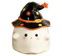 Coppa Fantasma Con Coperchio - Tazza Fantasma In Ceramica Di Halloween 350ml | Coppa Di Stagione Spettrale Creativa Per Caffè, Tè O Cacao | Carina Tazza Di Halloween Per Casa, Ufficio, Regali E Decora