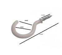 Coppa Gancio 38mm Per Spalla Total Lunghezza 53mm PVC Bianco Rivestito Con Set 8