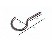 Coppa Gancio Vite IN senza Guaina Total Lunghezza 38mm Cromo CP Con Set Misura 8