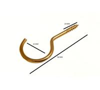 Coppa Gancio Vite IN senza Guaina Total Lunghezza 50mm Ottone Placcato Con Pezzi