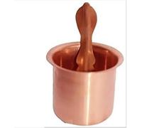 Coppa in rame con cucchiaio, set panchapatra per servire acqua santa/secread, per scopi Poojan rame (1 pezzo, marrone) articoli Puja