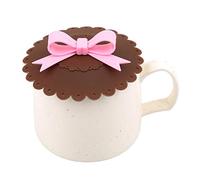 Coppa in silicone, pratica Bow Knot Antipolvere tazza di vetro coperchio marrone economico e durevole Durability