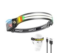 COPPA Lampada Frontale, H4C Headlamp LED Ricaricabile 1 Pack Luce Bianca, Gialla, Rossa, Verde Sensore di Movimento Torcia Frontale Super Luminosa per Campeggio Pesca Escursionismo Arrampicata Jogging