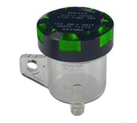 Coppa Liquido Freno per moto Alluminio CNC per trasparente Serbatoio Olio per Cilindro per maestro (Black/Green Straight)