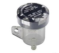 Coppa Liquido Freno per moto Alluminio CNC per trasparente Serbatoio Olio per Cilindro per maestro (Black/Silver Straight)