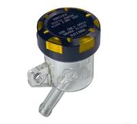 Coppa Liquido Freno per moto Alluminio CNC per trasparente Serbatoio Olio per Cilindro per maestro (Black/Gold Slant)