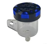 Coppa Liquido Freno per moto Alluminio CNC per trasparente Serbatoio Olio per Custom Bike Manubrio (Black/Blue Straight)