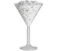 Coppa Martini Porta Confetti in Plastica, Calice Confettata Gigante per Cerimonia Decoro Tavola, Centrotavola Grande XXL Decorativo Biscotti, Dolci, Caramelle, Cioccolatini ø16 x h25 cm