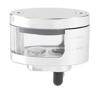 Coppa olio universale per frizione freno moto, serbatoio fluido con interno in PMMA trasparente, struttura in ABS+metallo, opzioni rosso blu arancione argento, per varie pompe (Argento)