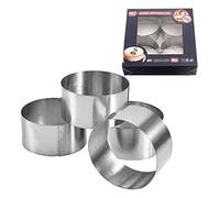 Coppa Pasta Tondo,4 PCS Anelli di Cottura Coppapasta in Acciaio Inossidabile Anelli per Torte Stampi Rotondi per Torta di Formaggio Mini Anelli di Cottura per Sformati Focaccine Pasticceria 8x8x4cm