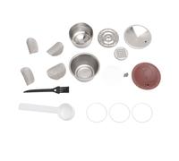 Coppa per capsule di caffè riutilizzabile in acciaio inox con coperchio in silicone, capsula di caffè ricaricabile per casa, ufficio e viaggi, include un cucchiaio e una spazzola p