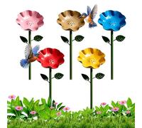 Coppa per da giardino, 5 pezzi, per farfalle con spiedo | Stazioni di idratazione per api per esterni, per cortili, terrazze, giardini, prati, prati ed esterni