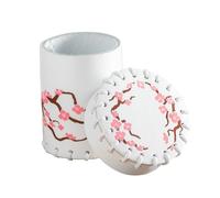 Coppa Per Dadi In Pelle Sakura Giapponese Bianca Multicolore Q-Workshop