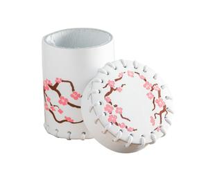 Coppa Per Dadi In Pelle Sakura Giapponese Bianca Multicolore Q-Workshop
